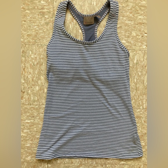 Athleta Tops - Athleta Blue and white striped racer back tank top XS